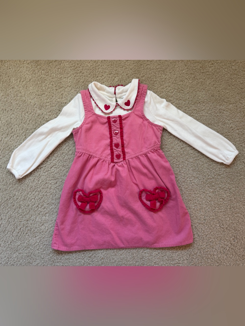 Gymboree Heart Pink Valentine Dress and Collared Top Set 4T